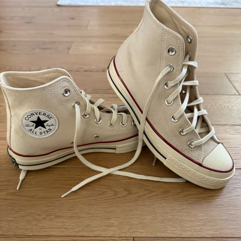 Converse Cream High Top Sneakers